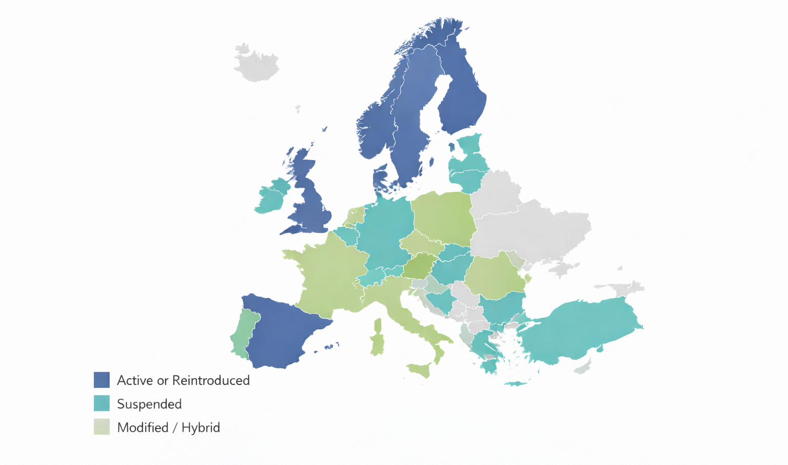 Figure 3: Map of Conscription in Europe